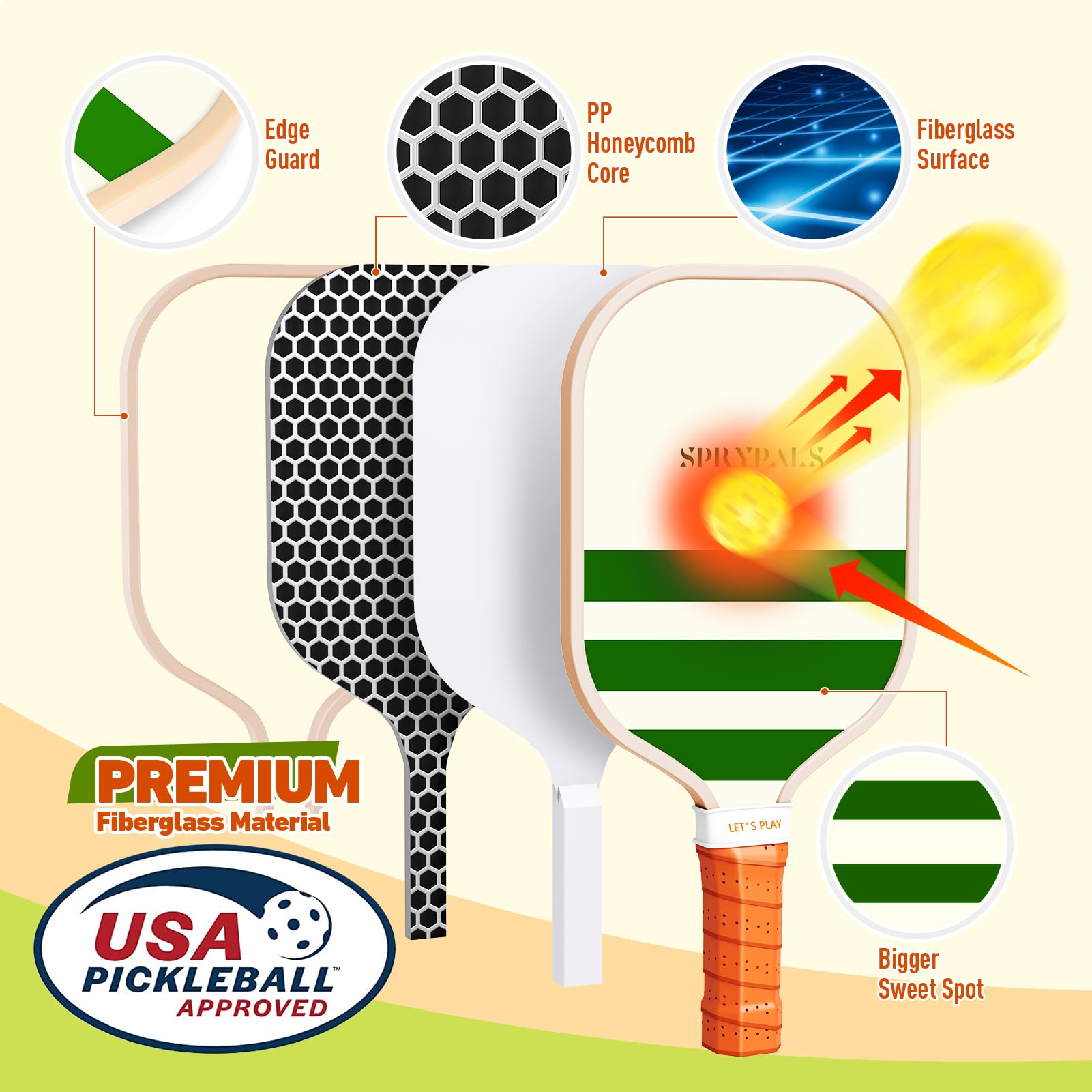 USAPA Approved Pickleball Paddles Set - Premium Graphite Pickleball Paddle with 4 Balls & Carry Bag - Perfect for Beginners, Intermediate & Pro Players - Great for Outdoor Games, Tournaments & Family Fun