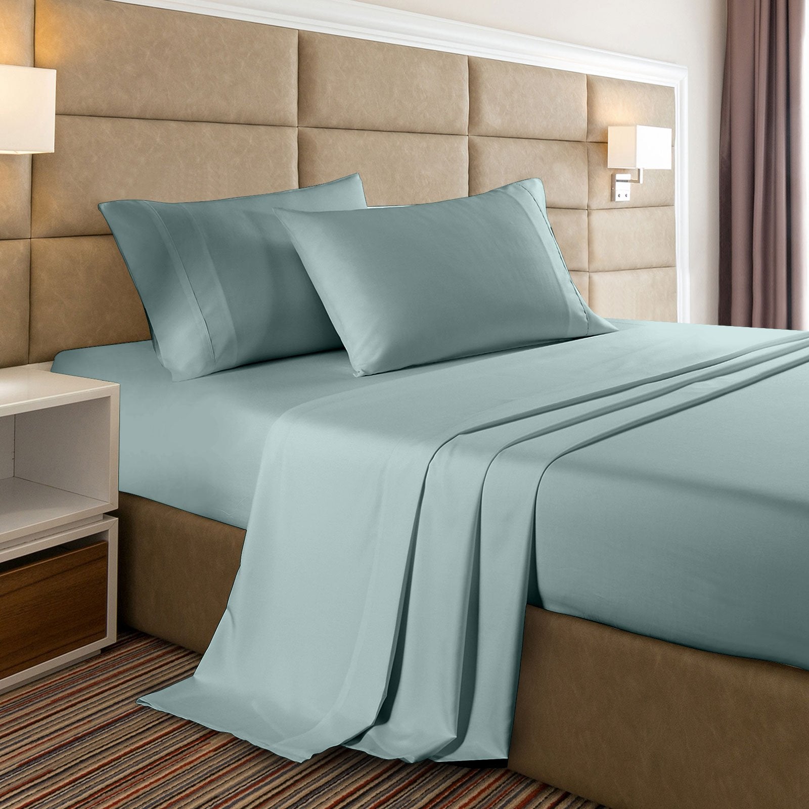 Casa Decor 2000 Thread Count Bamboo Cooling Sheet Set - Ultra Soft & Breathable Bedding for Double Bed - Perfect for Hot Sleepers & Summer Nights