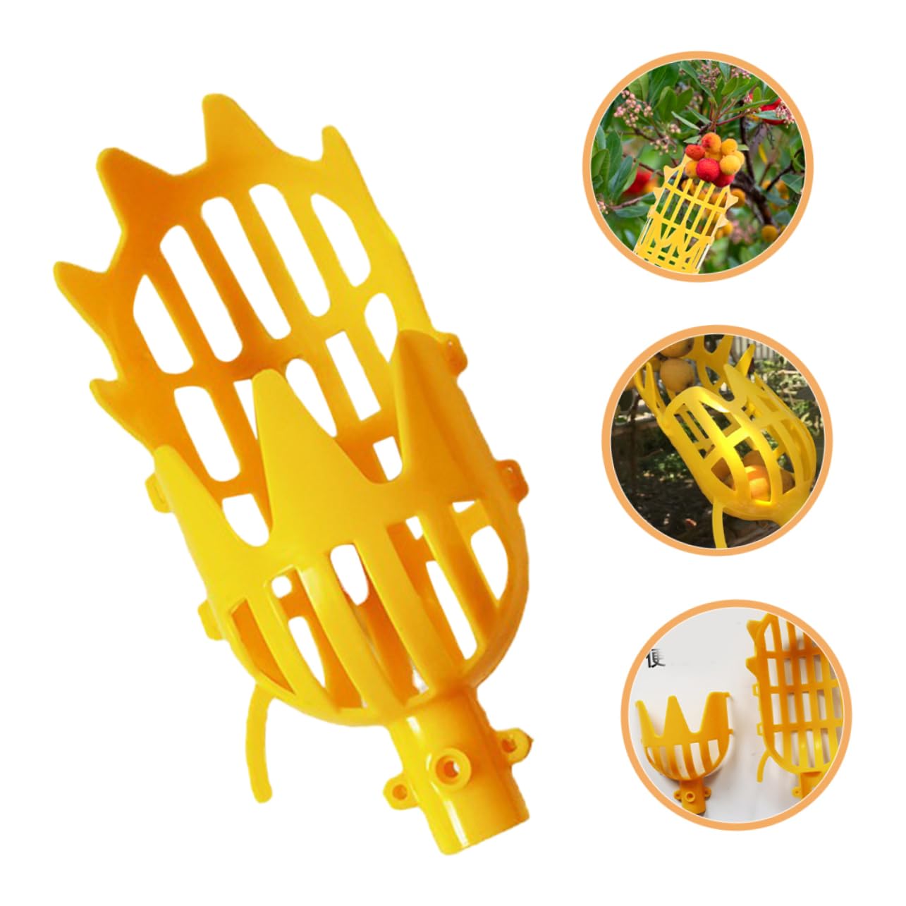 Hemoton Plastic Fruit Picker Basket with Pole - Garden Harvesting Tool for Avocados, Oranges, Mangoes - Lightweight Fruit Catcher for Home Orchards & Farms (Random Color) - Perfect for Harvesting High Tree Fruits Safely
