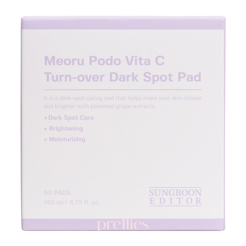 Sungboon Editor Meoru Podo Vita C Dark Spot Correcting Pads - 60 Pads/140ml for Brightening & Even Skin Tone | Perfect for Nighttime Skincare Routine & Travel