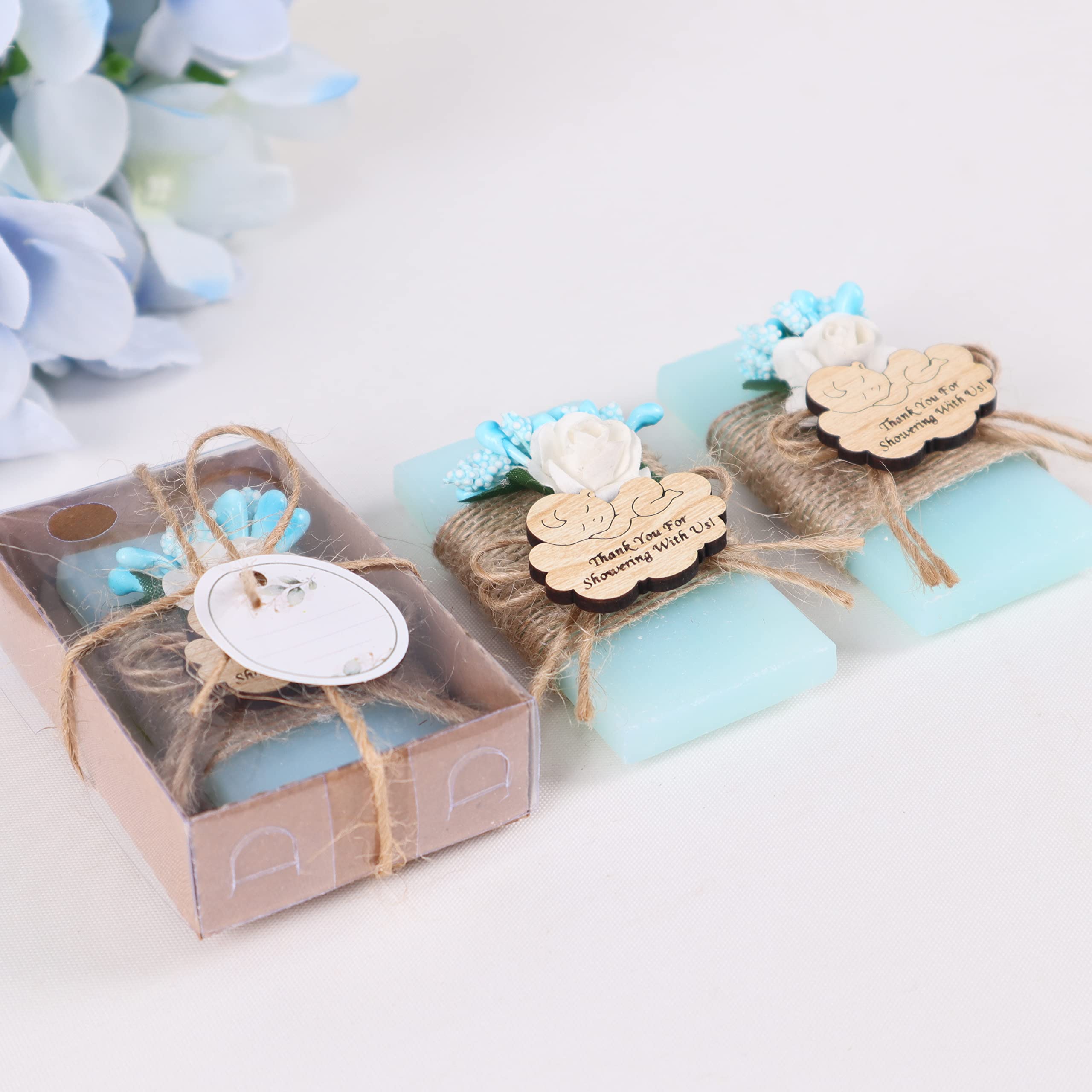 HTF Pack of 10 Handmade Ocean Scented Mini Soap - Baby Shower Decorations & Gifts for Boys (Blue) - Perfect for Baby Showers, Gender Reveals & Nursery Decor