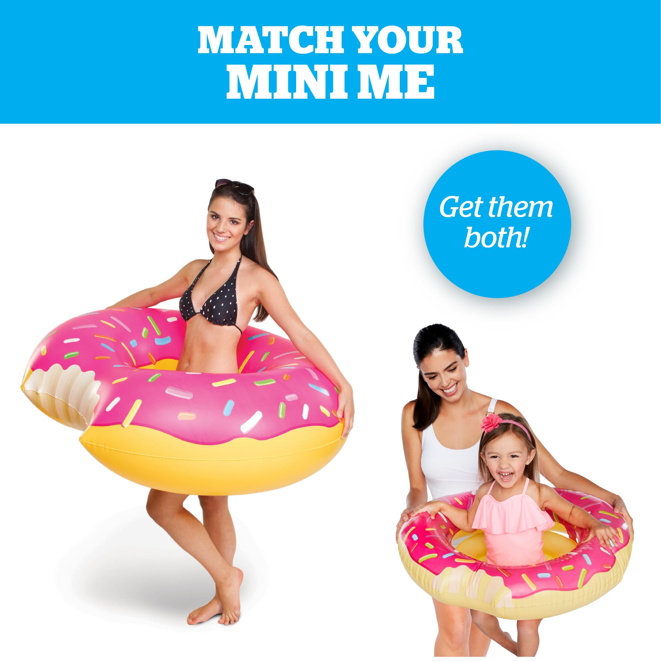 BigMouth Inc Lil’ Water Float for Babies & Kids Ages 1-3 | Inflatable Pool Floatie for Beginner Swimmers | Easy to Inflate & Durable | Pink Donut Design | Perfect for Pool Parties, Beach Days & Swimming Lessons