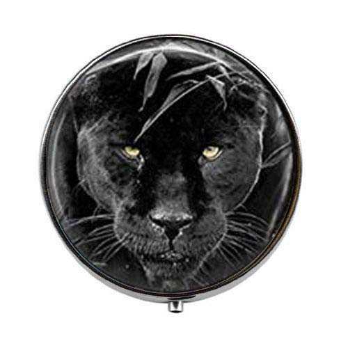 Black Panther Big Cats Wildlife Art Photo Pill Box - Glass Candy & Charm Storage - Perfect for Travel, Jewelry, and Small Keepsakes