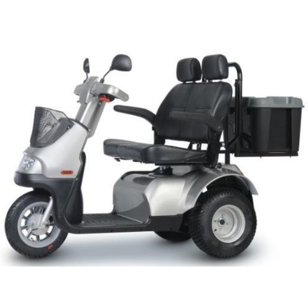 AFIKIM Afiscooter S3 3-Wheel Mobility Scooter with Dual Seat - Lightweight Electric Scooter for Adults & Seniors - Perfect for Shopping, Travel & Outdoor Activities