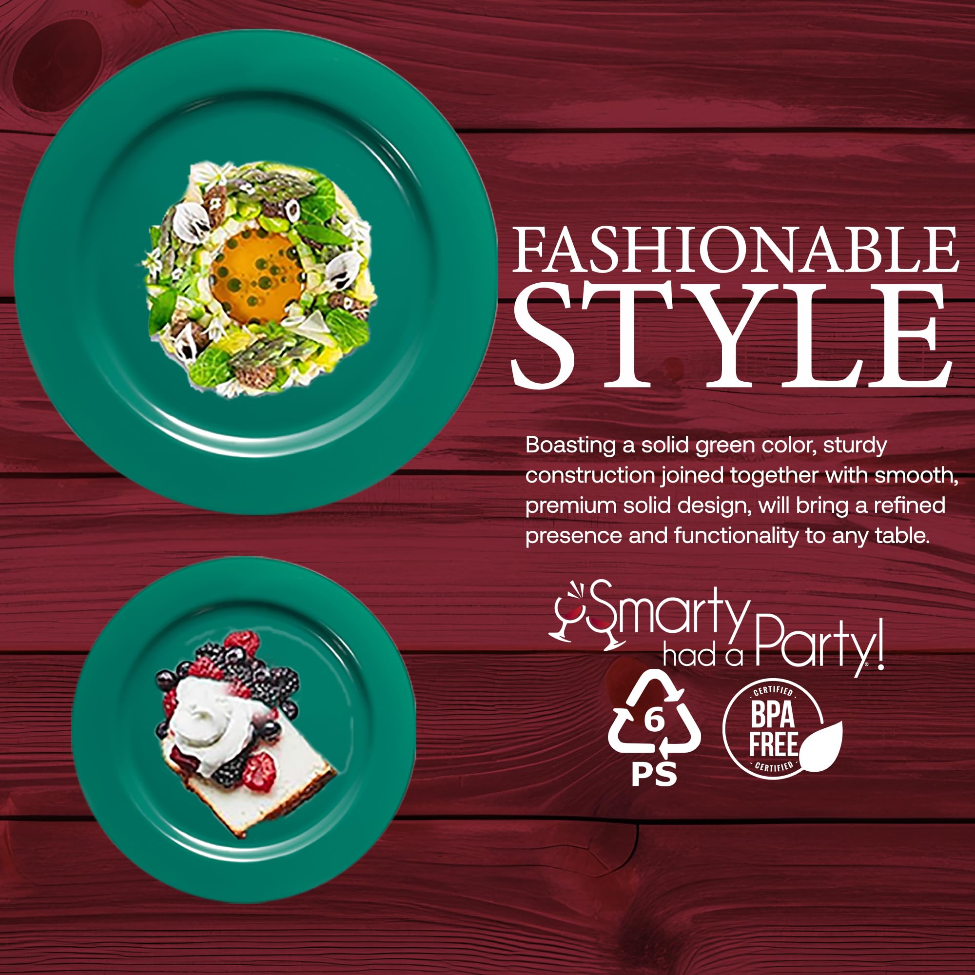 240-Piece Premium Green Disposable Plate Set - 120 10.25