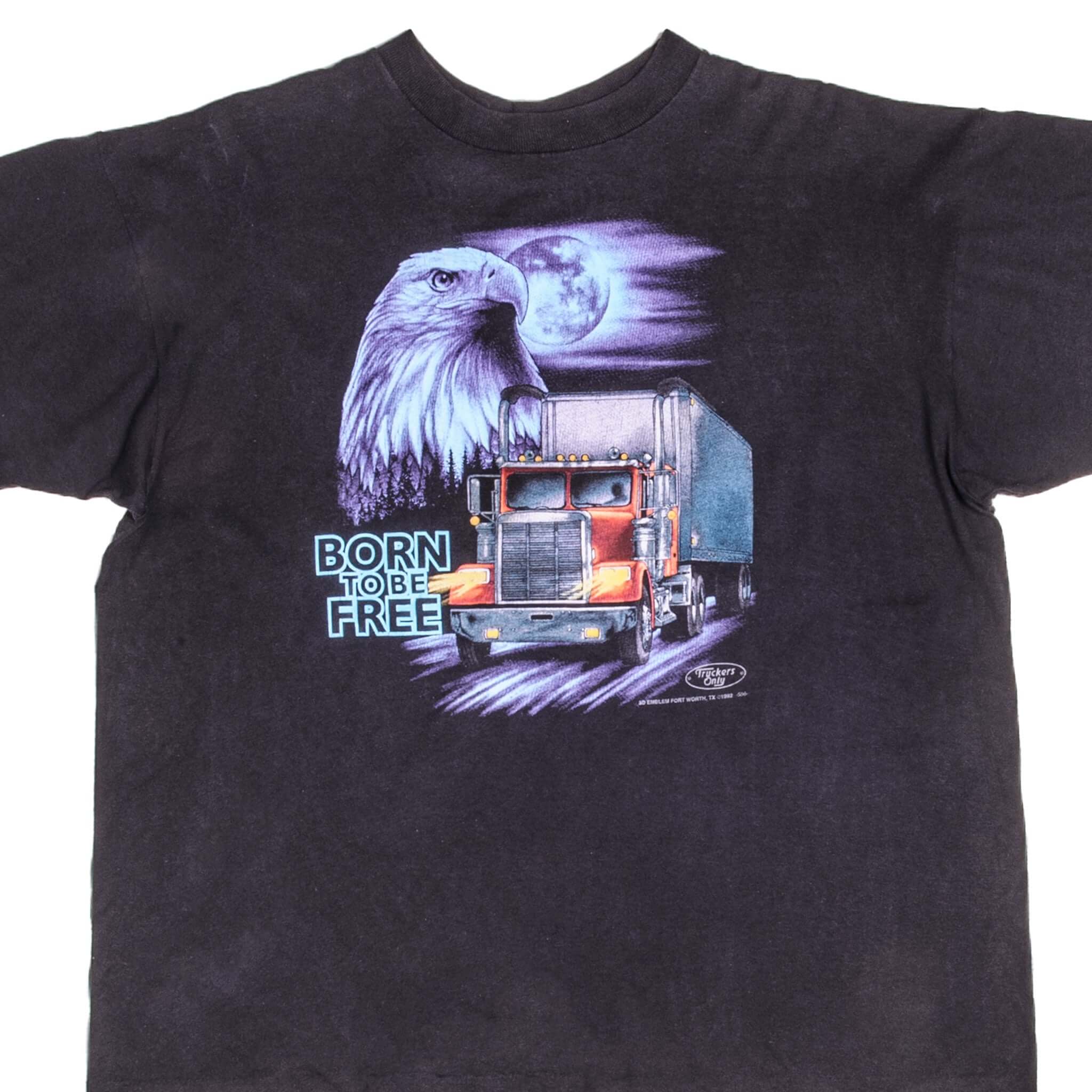 Vintage 3D Emblem Trucker T-Shirt 1992 XL - Made in USA - Retro Graphic Tee for Men - Perfect for Casual Wear, Motorcycle Rides & Vintage Fashion Enthusiasts