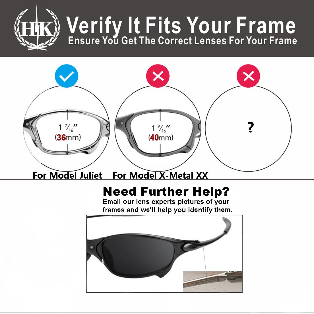 HKUCO Replacement Lenses for Oakley Juliet Sunglasses - Polarized UV Protection - Compatible with Men's Oakley Juliet Frames - Perfect for Cycling, Running & Outdoor Sports
