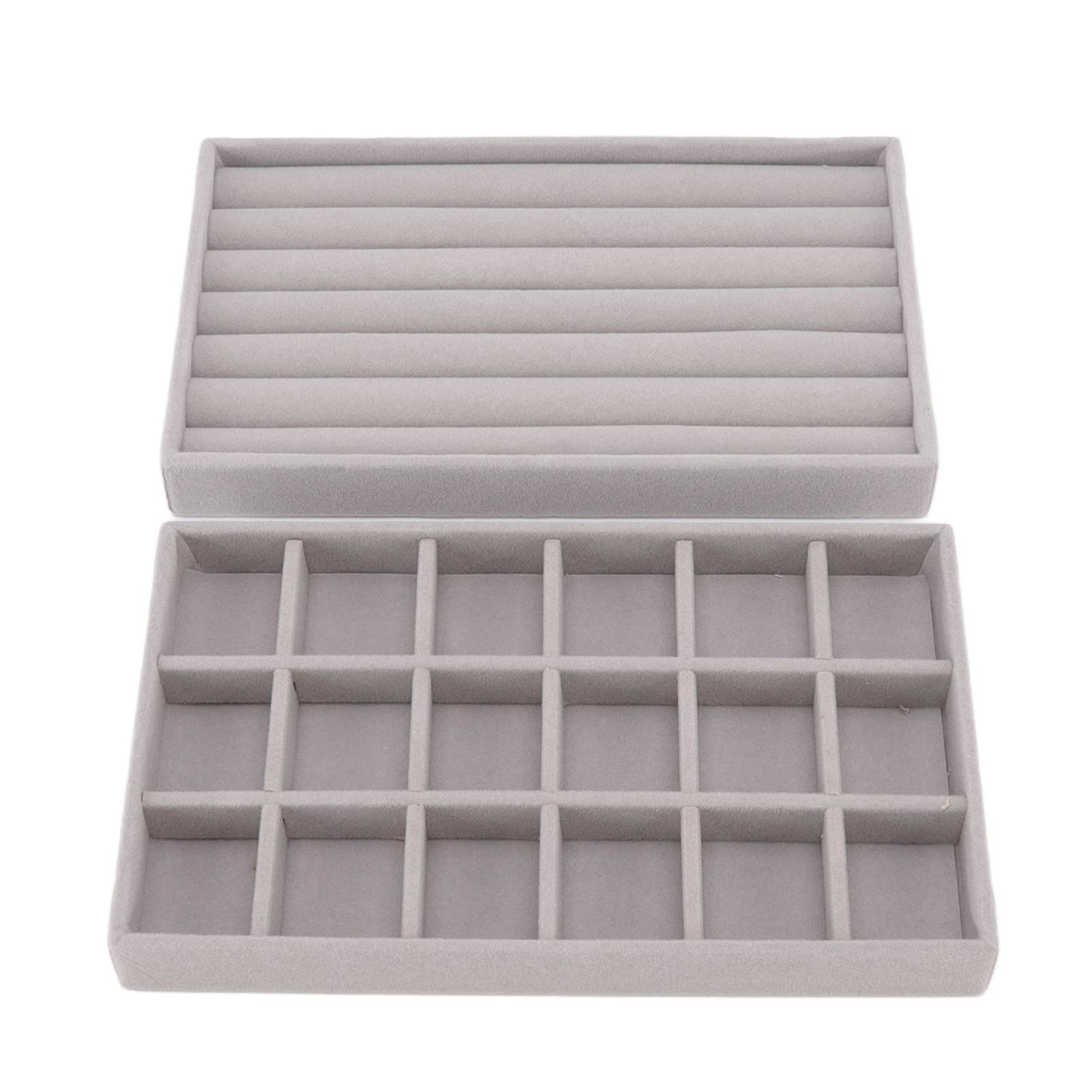 Elegant Jewelry Storage Box for Women - Multi-Compartment Velvet Lined Organizer with Grid Design | Space-Saving Jewelry Display Case for Necklaces, Rings & Earrings | Perfect for Bedroom Vanity, Travel & Gift Giving