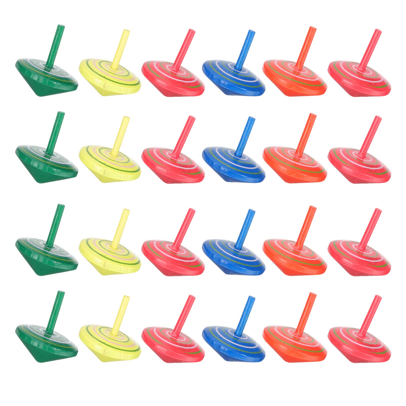 STOBOK 24pcs Handmade Painted Wooden Gyroscope Spinning Tops - Educational Toys for Kids, Montessori Learning, Kindergarten Classroom & STEM Activities - Perfect for Birthday Gifts, Party Favors & Stress Relief