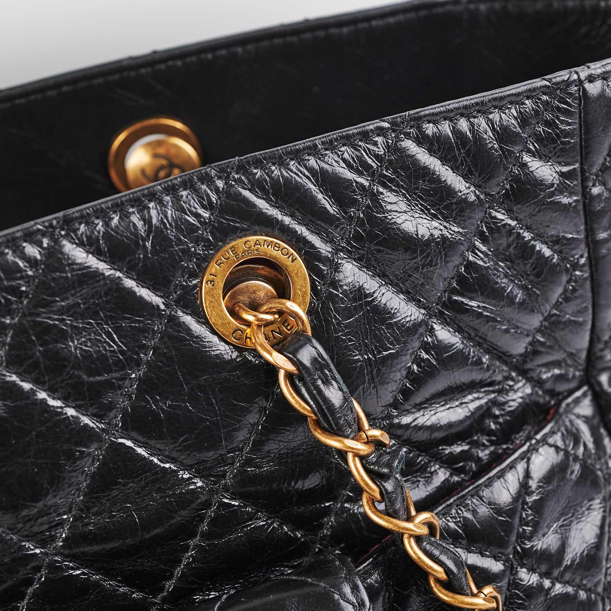 Chanel Black Shiny Calfskin Shoulder Tote Bag Series 20 - Luxury Leather Handbag for Women, Perfect for Work, Travel & Everyday Use
