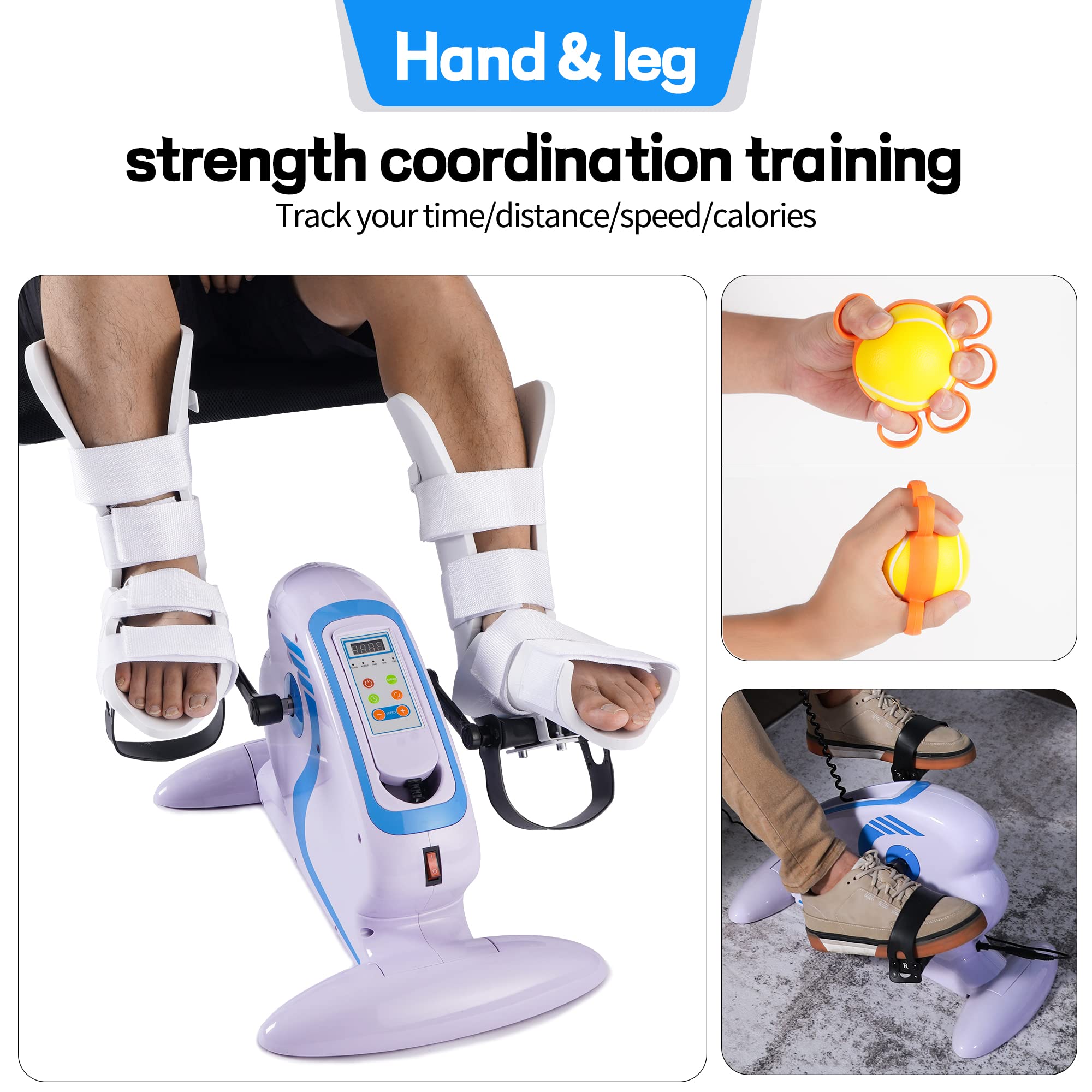 Electric Pedal Exerciser Bike - Motorized Physical Therapy Equipment for Legs, Knees & Feet Recovery | Portable Pedal Exerciser for Home Workouts & Assisted Rehabilitation | Ideal for Seniors, Post-Surgery & Mobility Therapy