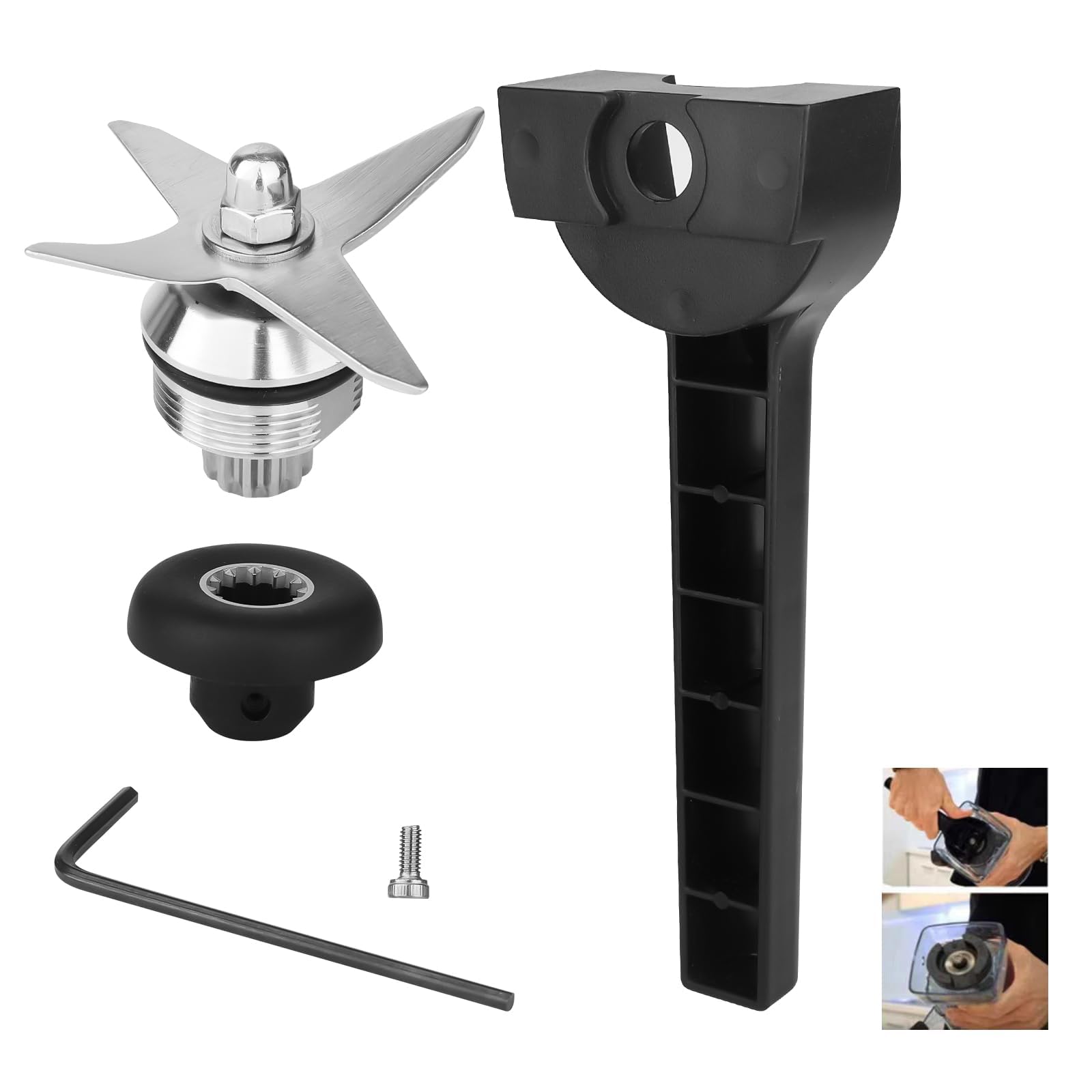 Vitamix Replacement Blade Parts Kit with Wrench & Drive Socket - Compatible with 5200, 5000, 4500, 5500 Blenders - Fits 64oz, 48oz, 32oz Containers - 2 Year Warranty - Perfect for Smoothies, Soups & Food Prep