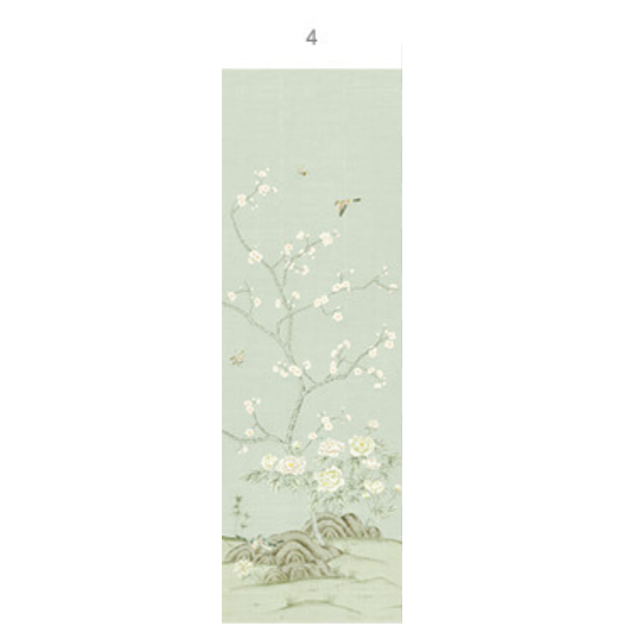 Belva Chinoiserie Mural Wallpaper Panels - Hand-Painted Asian-Inspired Floral Wall Decor for Living Room, Bedroom & Dining Area