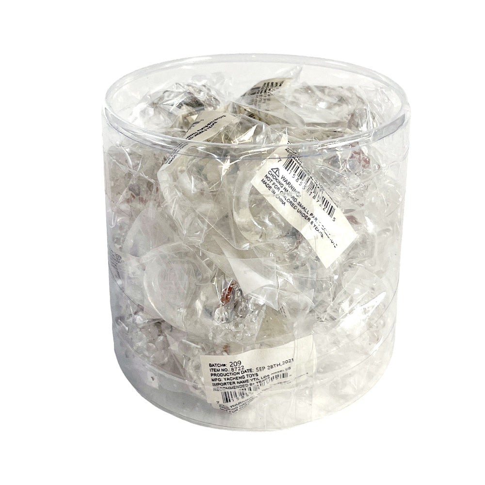 24ct Flashing Clear Ring Tub - Bulk Plastic Rings for Party Favors, Classroom Rewards & DIY Crafts | Perfect for Kids' Events, Gift Bags & Sensory Play