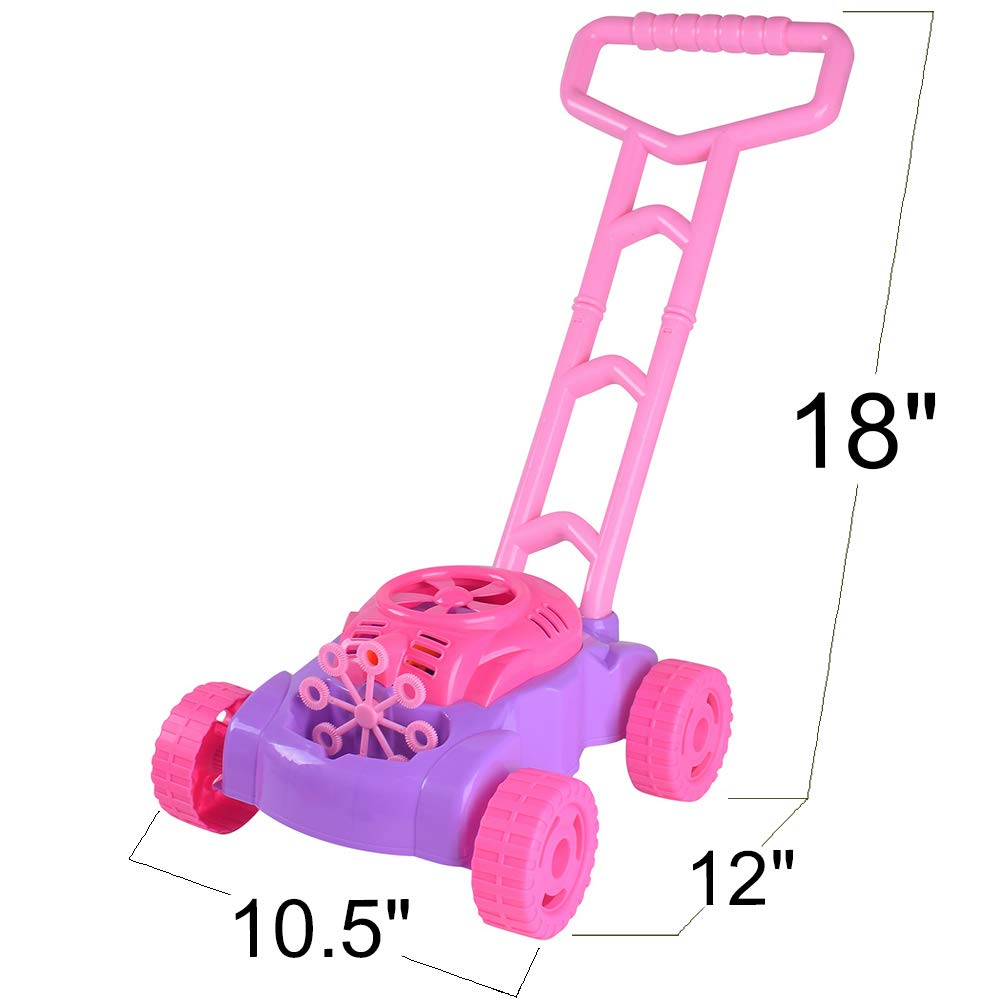 ArtCreativity Bubble Lawn Mower & Leaf Blower Set - 10 Pack Pink & Purple Bubble Machine Outdoor Toys for Toddlers Age 1-3 | Summer Backyard Fun, Birthday Gifts for Girls & Boys | Perfect for Garden Play, Park Outings & Outdoor Parties