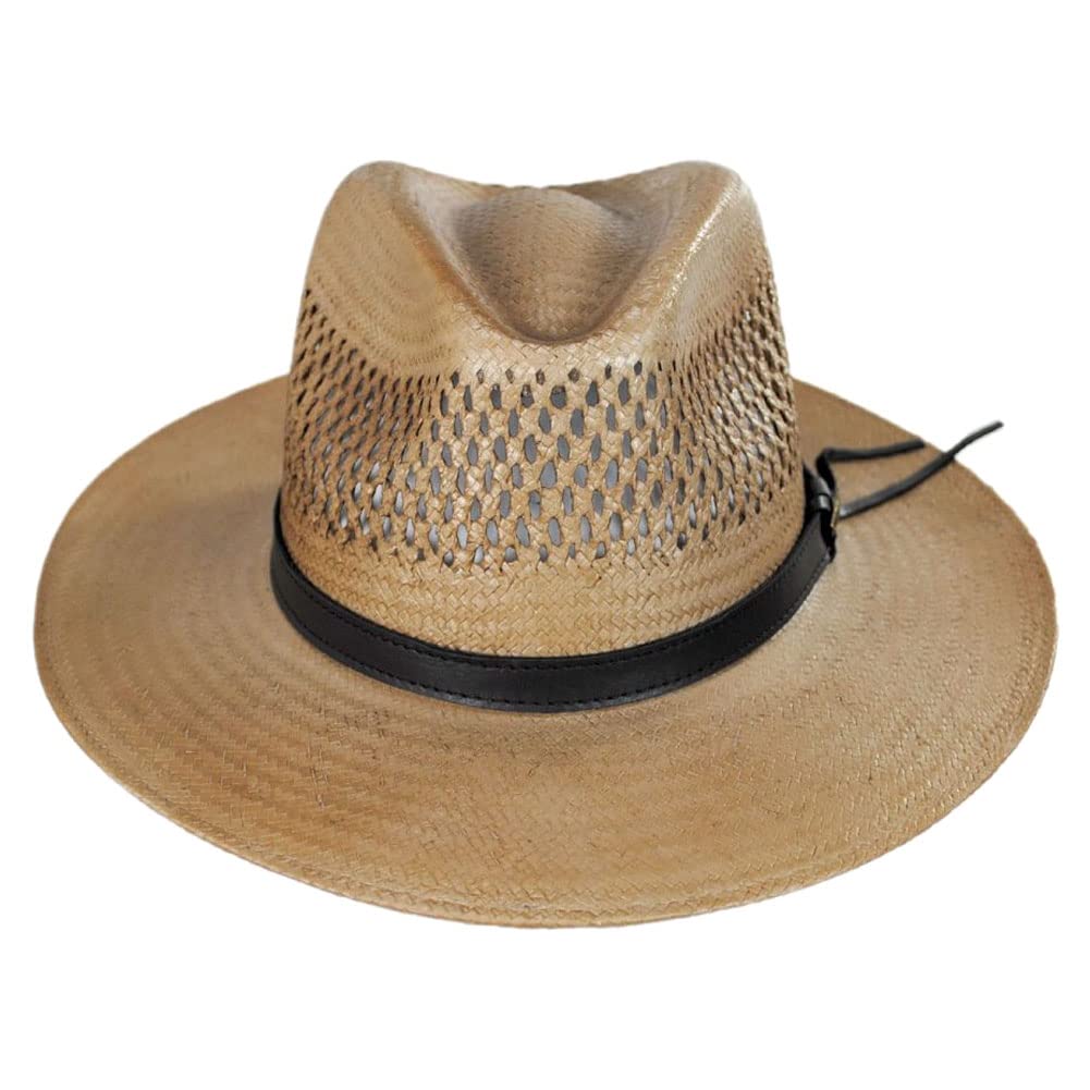 Stetson Men's Peak View Outdoor Straw Hat - Sun Protection Summer Hat for Hiking, Beach, and Outdoor Activities