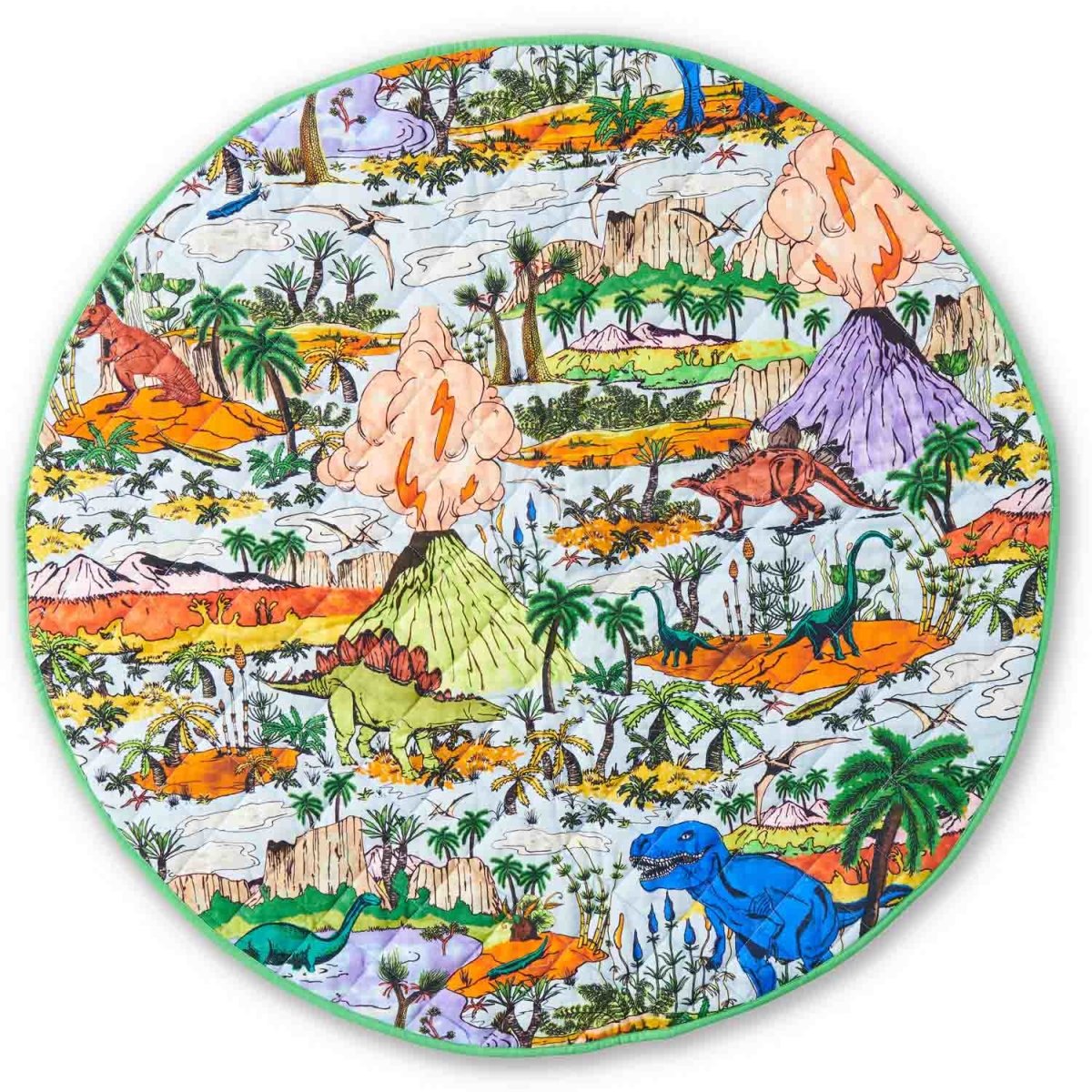 Soft Dinosaur Themed Quilted Baby Play Mat - Non-Slip, Waterproof & Safe for Crawling, Tummy Time & Nursery Decor - Perfect for Playrooms, Daycares & Gift Ideas