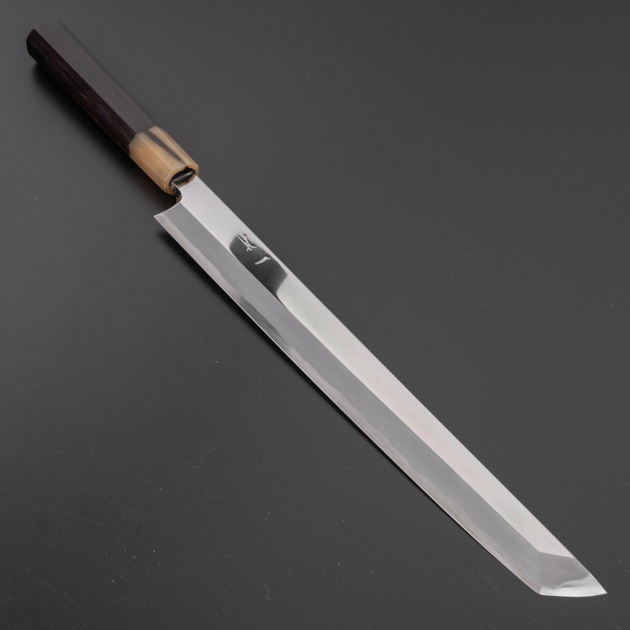 Hitohira Togashi White #1 Yanagiba Sakimaru 300mm Japanese Sushi Knife - Ebony Handle, Mirror Polished Blade with Saya - Perfect for Sushi Chefs & Japanese Cuisine Lovers