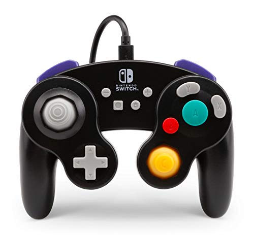 PowerA Wired GameCube Style Controller for Nintendo Switch - Black | Compatible with Super Smash Bros, Mario Kart & More Fighting Games