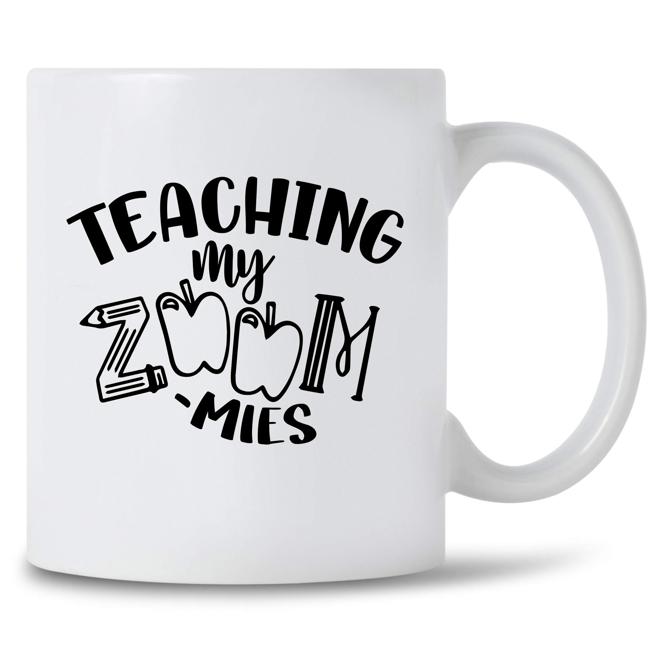 Funny Virtual Teacher Coffee Mug - 'Teaching My Zoom-mies' Novelty Ceramic Cup - Perfect Gift for Online Educators, Remote Workers & Quarantine Humor - Great for Zoom Meetings, Distance Learning & Social Distancing Coffee Breaks