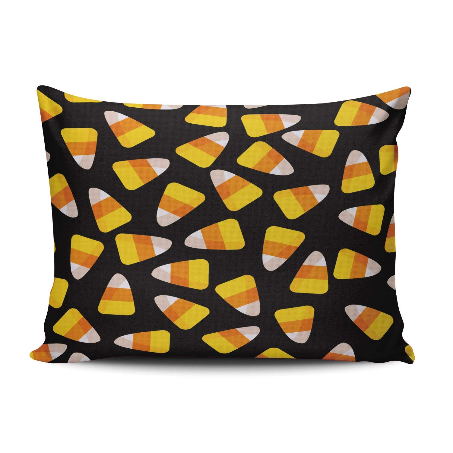 **Halloween Candy Corn Decorative Pillowcase - 12x20 Inch Lumbar Throw Pillow Cover with One-Side Print - Perfect for Spooky Home Decor, Seasonal Sofa & Couch Accents**
