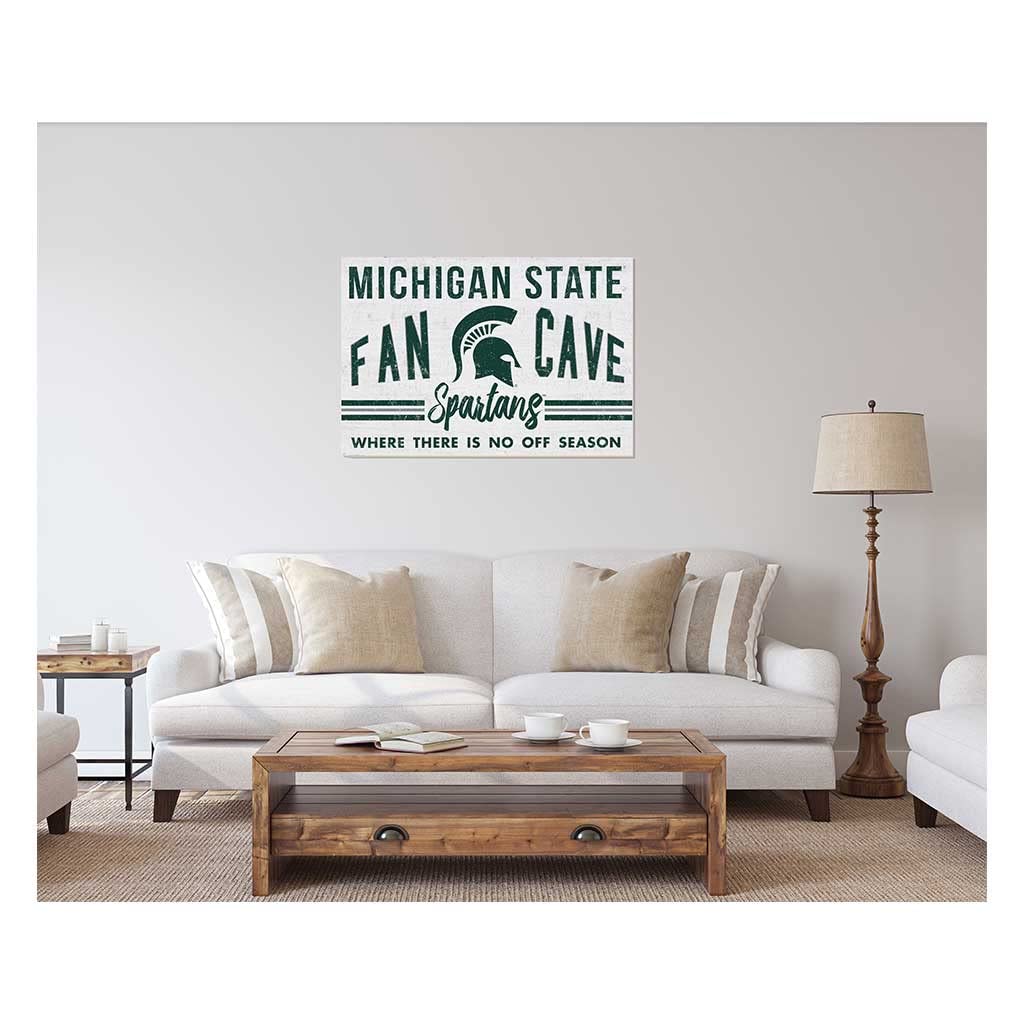 KH Sports Fan Michigan State Spartans 24x34 Inch Retro Fan Cave Sign - Perfect for Game Room, Man Cave, or College Dorm Decor - Officially Licensed NCAA Memorabilia