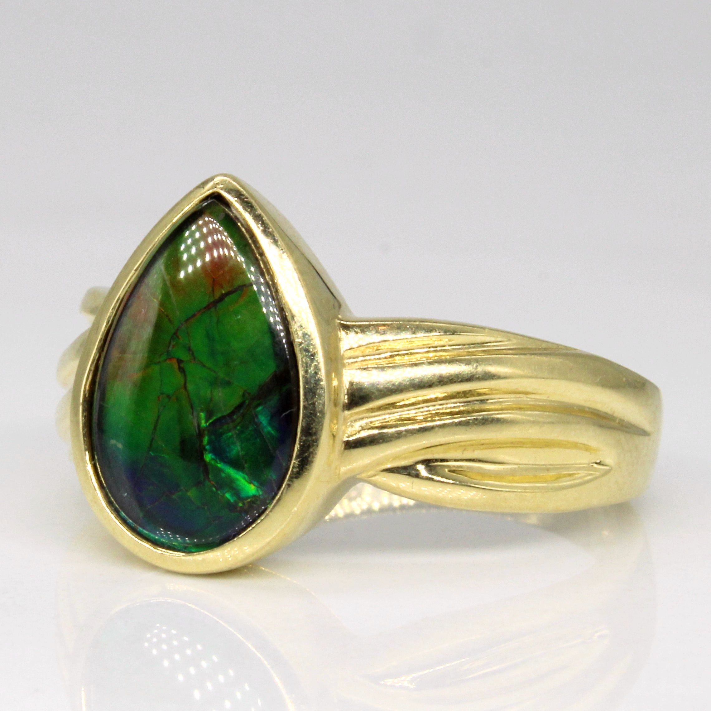 1.40ct Ammolite Cocktail Ring for Women - Size 8 | Unique Gemstone Statement Jewelry for Parties, Weddings & Special Occasions