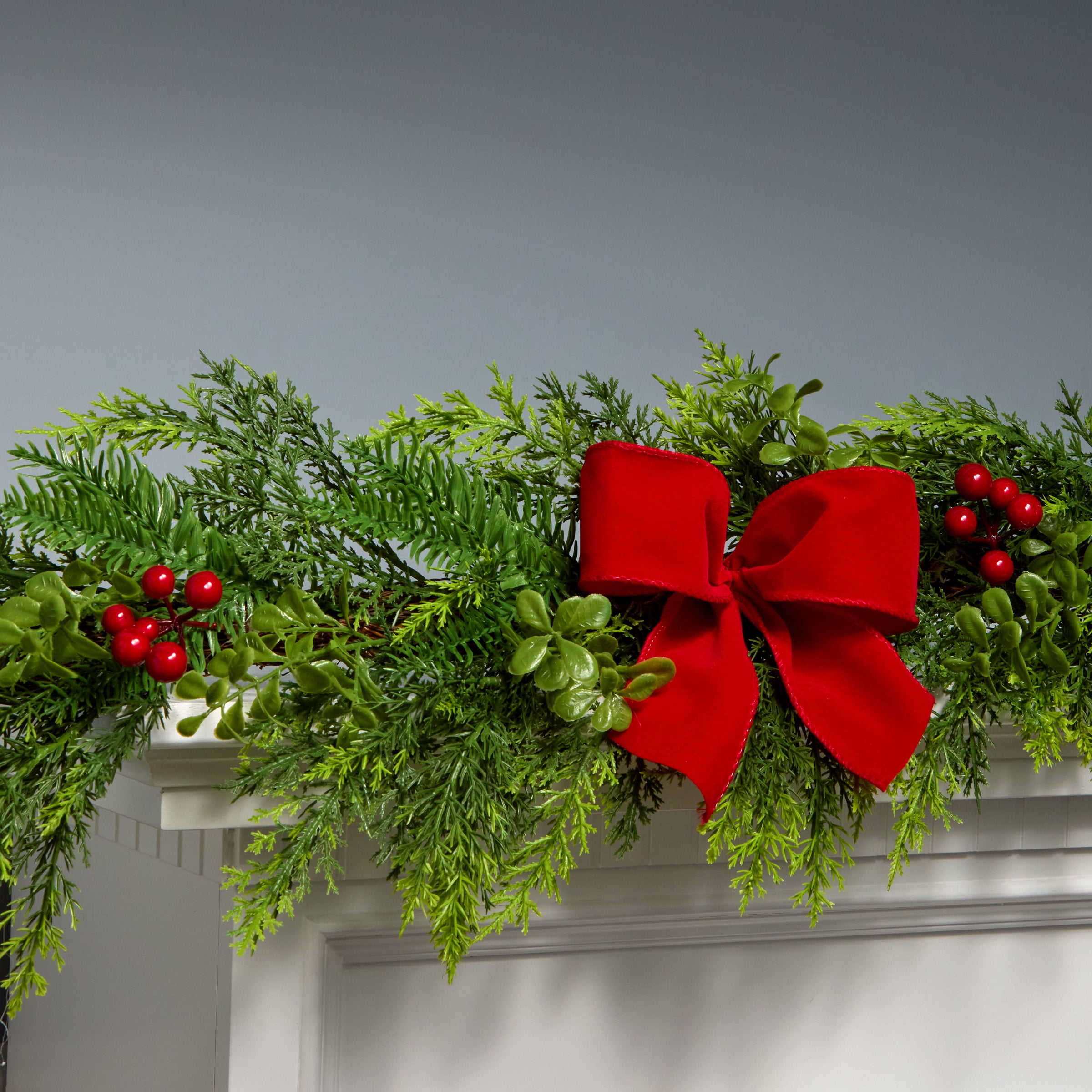 6 ft. Christmas Classic Garland - Premium Artificial Pine Garland for Holiday Decor, Xmas Tree, Mantel, Staircase & Fireplace Decoration