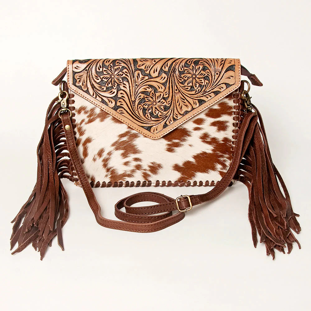 American Darling Genuine Leather Fringe Crossbody Purse - Stylish Boho Handbag for Women, Perfect for Casual Outings & Music Festivals