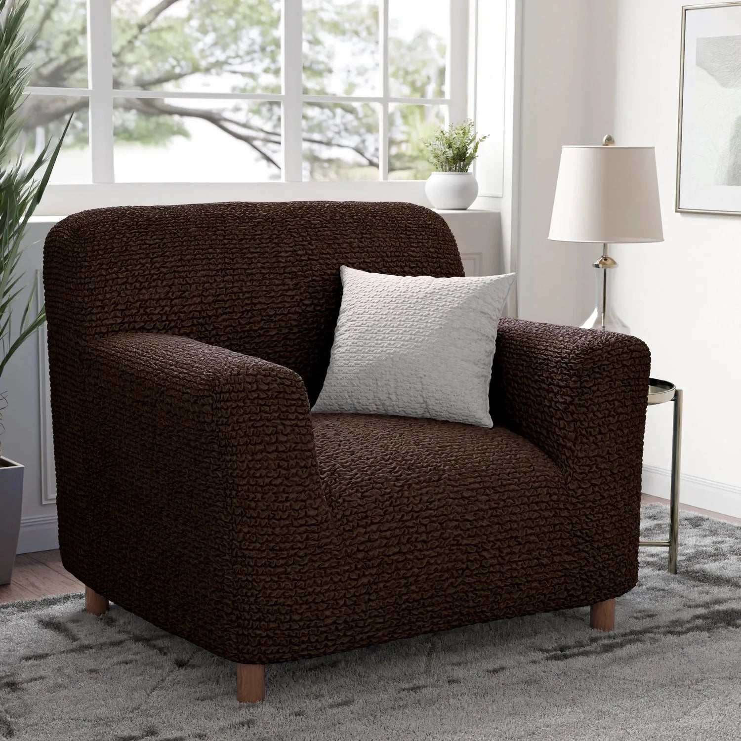 Microfiber Armchair Slipcover - Stretchable Furniture Protector for Living Room, Bedroom & Office - Easy Washable Sofa Cover for Pets & Kids