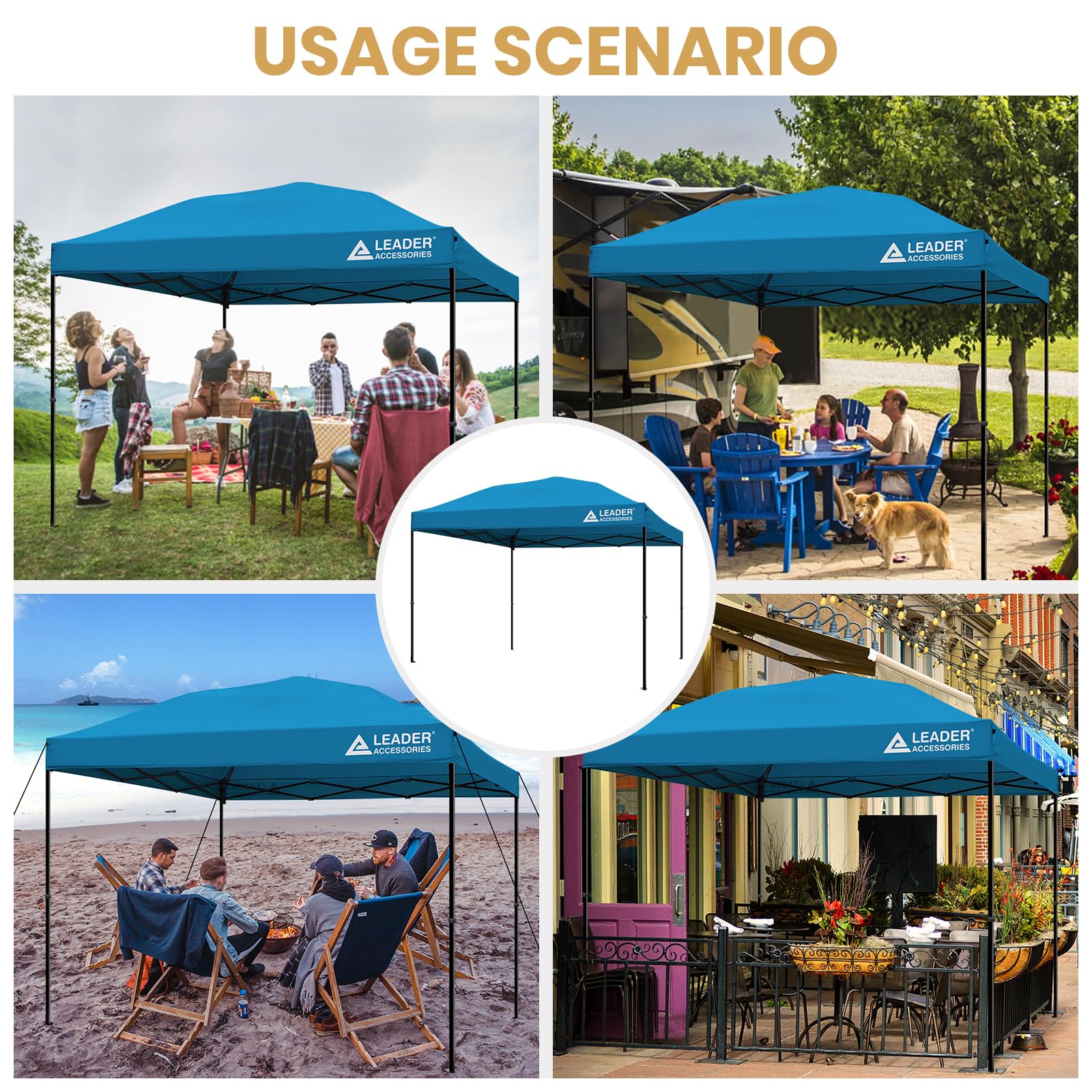 10'x10' Pop Up Canopy Replacement Top - Blue for Outdoor Events