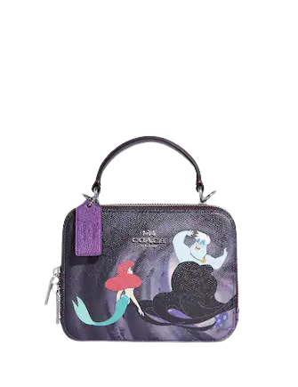 Coach Disney X Coach Box Crossbody Bag with Ursula Motif - Stylish Mini Purse for Women, Perfect for Parties, Travel & Everyday Use