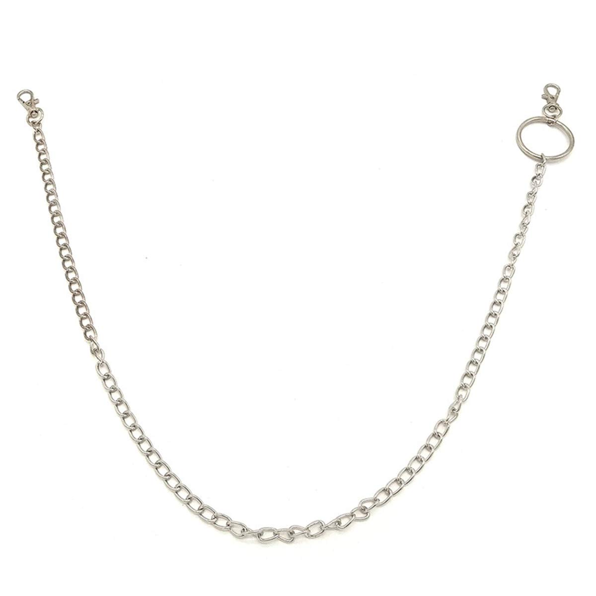 Andongnywell Punk Style Metal Ring Waist Chain - Hip Hop Jewelry for Men & Women - Wallet Belt Chain for Pants - Perfect for Concerts, Parties & Streetwear Fashion