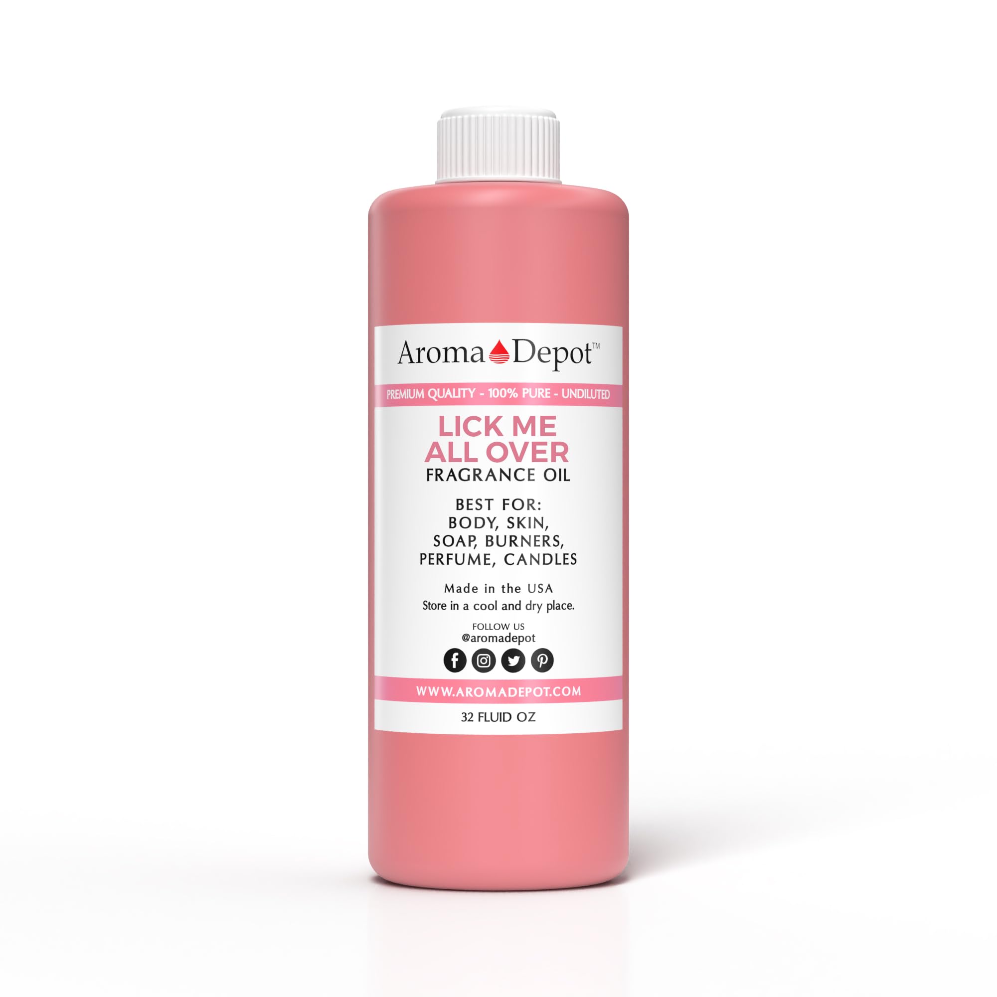 Premium Aroma Depot 'Lick Me All Over' Perfume & Body Oil - 7 Size Options (32oz/960ml Plastic Bottle) - Long-Lasting Uncut Fragrance Oil for Women, Date Night & Sensual Occasions