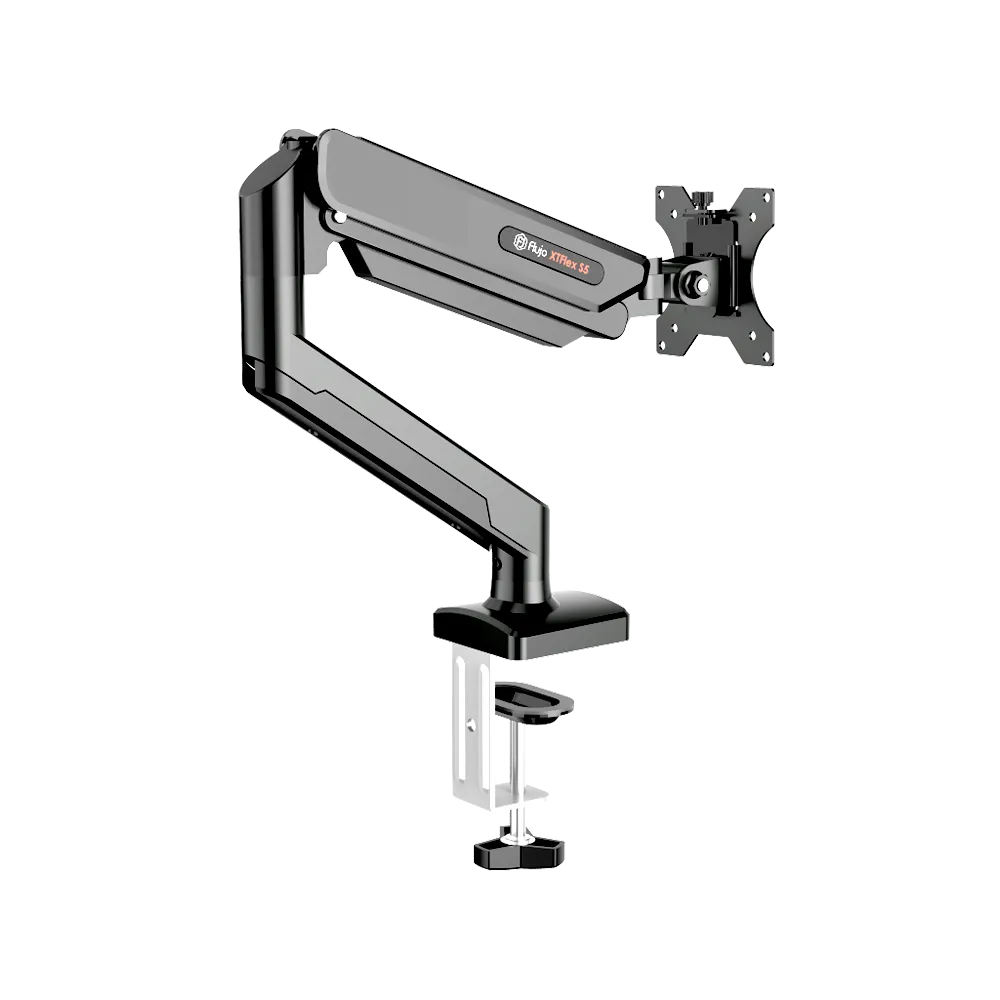 XTFlex S5 Single Monitor Arm - Adjustable VESA Mount for 13-32 inch Screens - Ergonomic Desk Clamp for Home Office & Gaming Setup