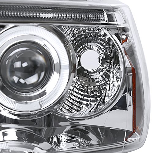 Spec-D Tuning 2LHP-GKEE99-TM Chrome Clear Projector Headlights for Jeep Grand Cherokee - High-Performance LED Lighting for Off-Road & Night Driving