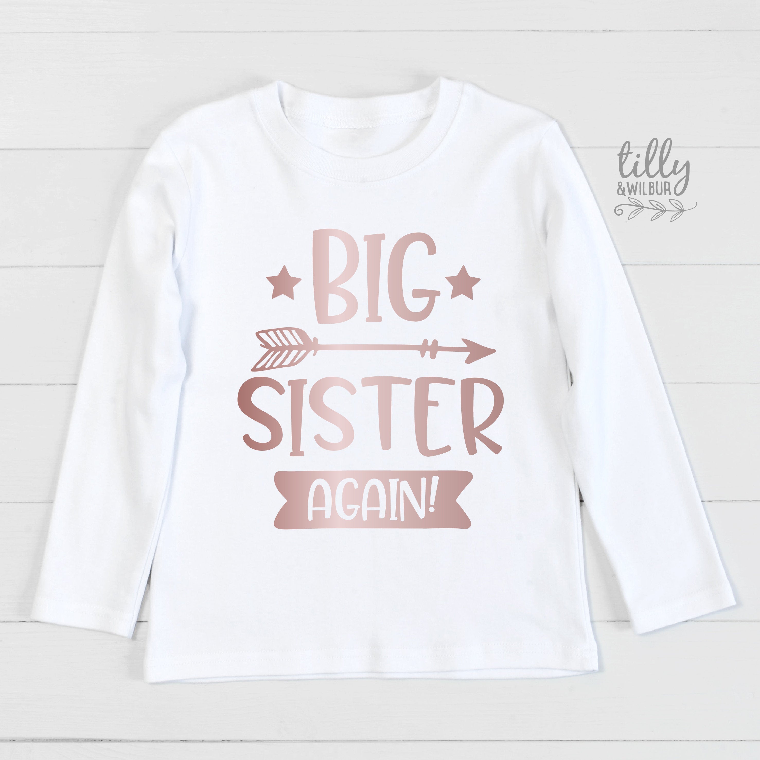 Big Sister Again T-Shirt - Funny Sibling Gift for Sisters - Perfect for Birthdays, Family Reunions & Matching Outfits