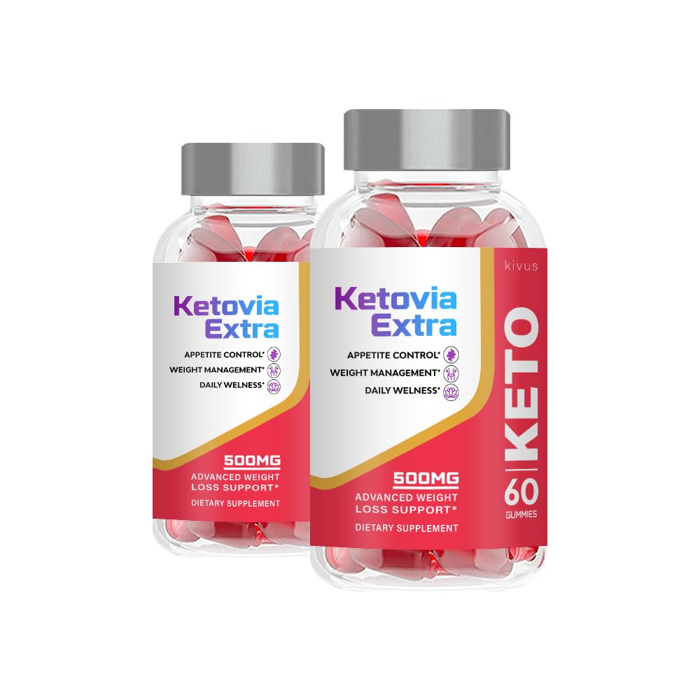 Kivus Ketovia Extra Keto Gummies - Sugar-Free Ketogenic Diet Supplement (2 Pack, 120 Gummies) for Weight Loss & Energy Boost | Perfect for Low-Carb Lifestyle & On-the-Go Snacking