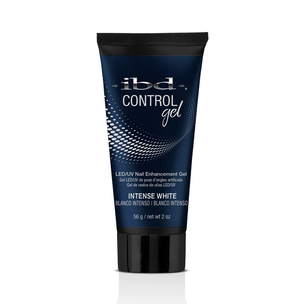 IBD Pro-Hybrid Nail Control Gel - Intense White LED/UV Nail Enhancement Gel, 2 oz - Professional Salon Quality for Strong, Shiny Nails at Home