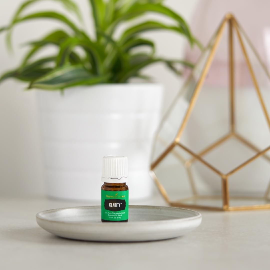 Young Living Clarity Premium Essential Oil 5ml - 100% Pure Aromatherapy Oil Blend for Focus, Meditation & Yoga | 12 Therapeutic Oils for Mental Clarity & Concentration | Perfect for Diffusers, Massage & Stress Relief