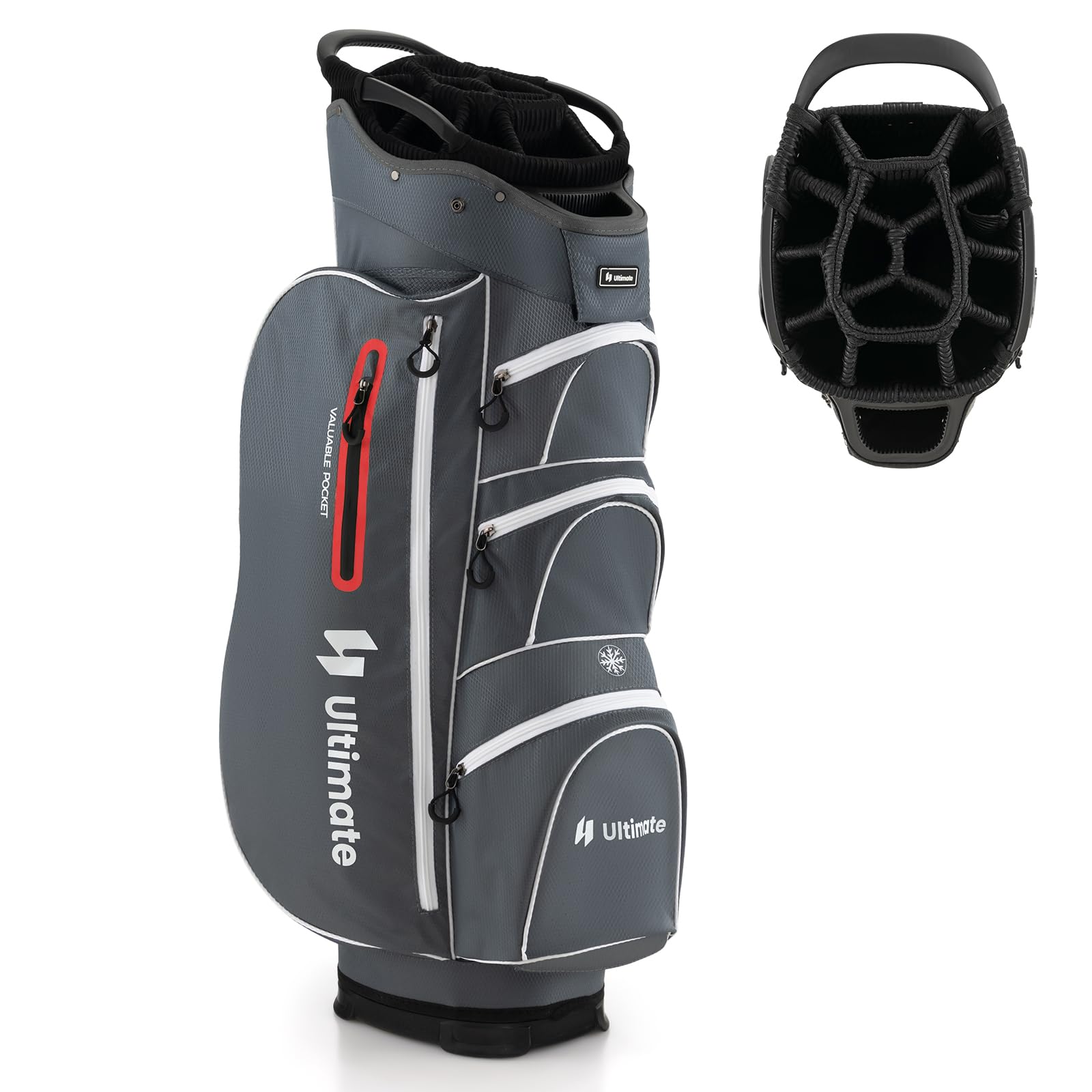 Tangkula 15-Way Top Divider Lightweight Golf Cart Bag with Putter Well, 7 Pockets, Cooler Bag & Rain Hood - Portable Golf Carry Bag for Men & Women - Perfect for Golf Courses, Driving Ranges & Tournaments