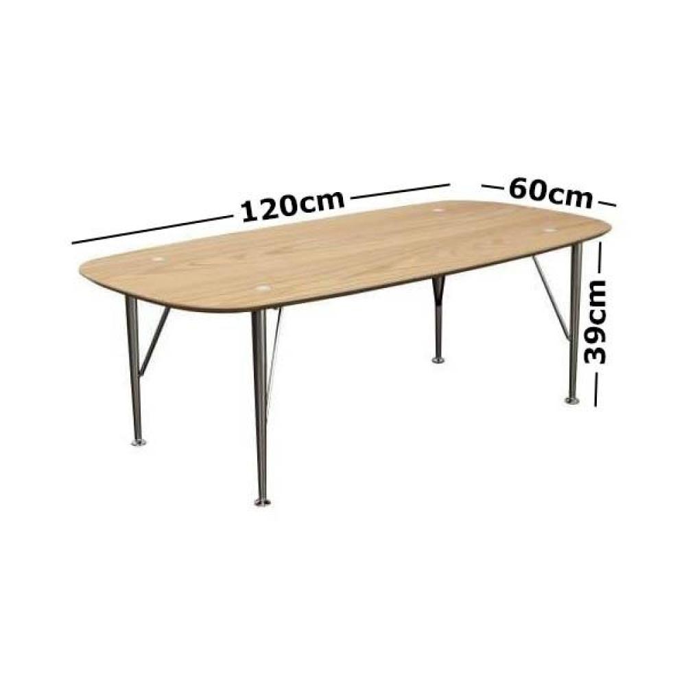 Scandinavian Wooden Coffee Table with Metal Legs - Solid Oak Modern Living Room Furniture for Small Spaces, Home Decor & Coffee Table Books Display