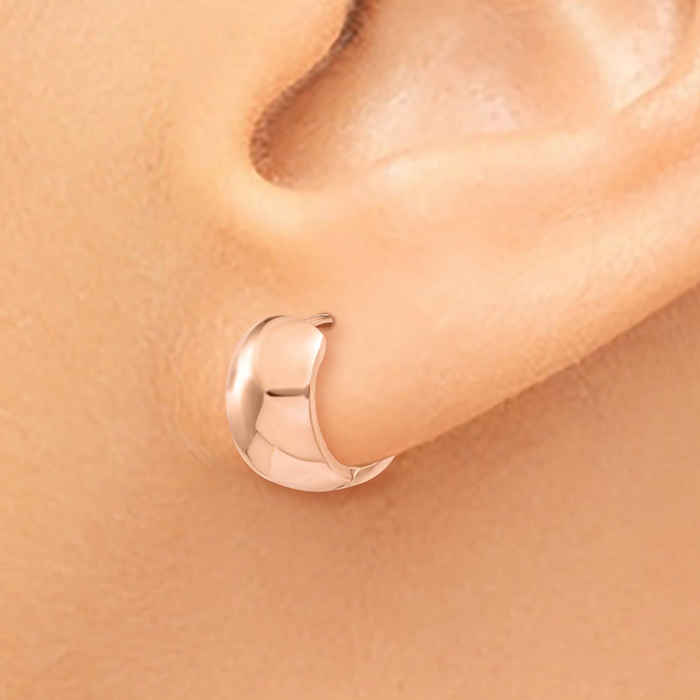 14K Rose Gold Hinged Hoop Earrings for Women - Classic Dainty Everyday Hoops - Perfect for Work, Date Night & Special Occasions