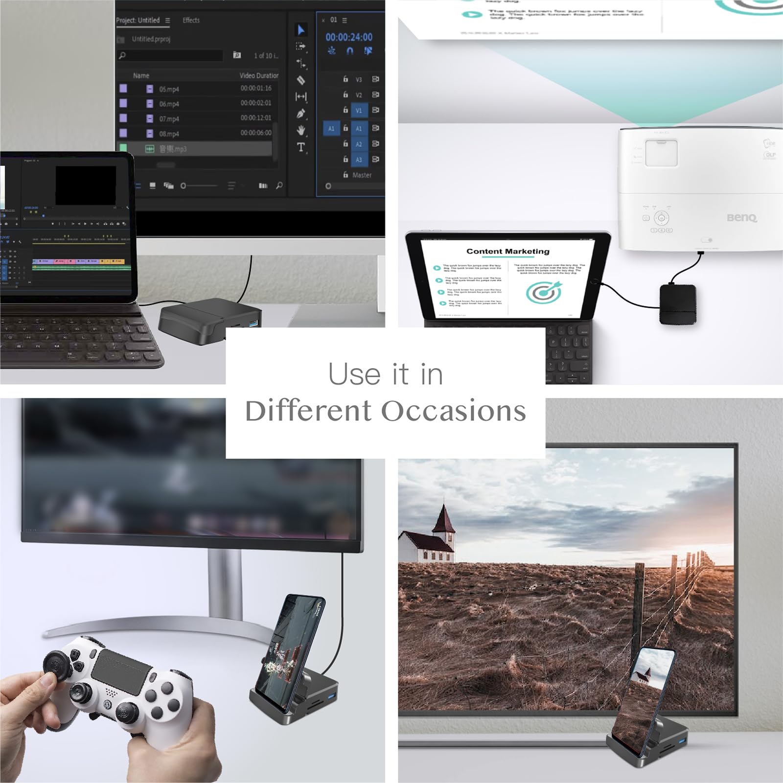 Samsung DeX 4K HDMI Docking Station - USB C Hub for Smartphone & Laptop - Compatible with Samsung, Huawei, MacBook, Dell, HP (2022) - Perfect for Home Office, Gaming & Video Streaming
