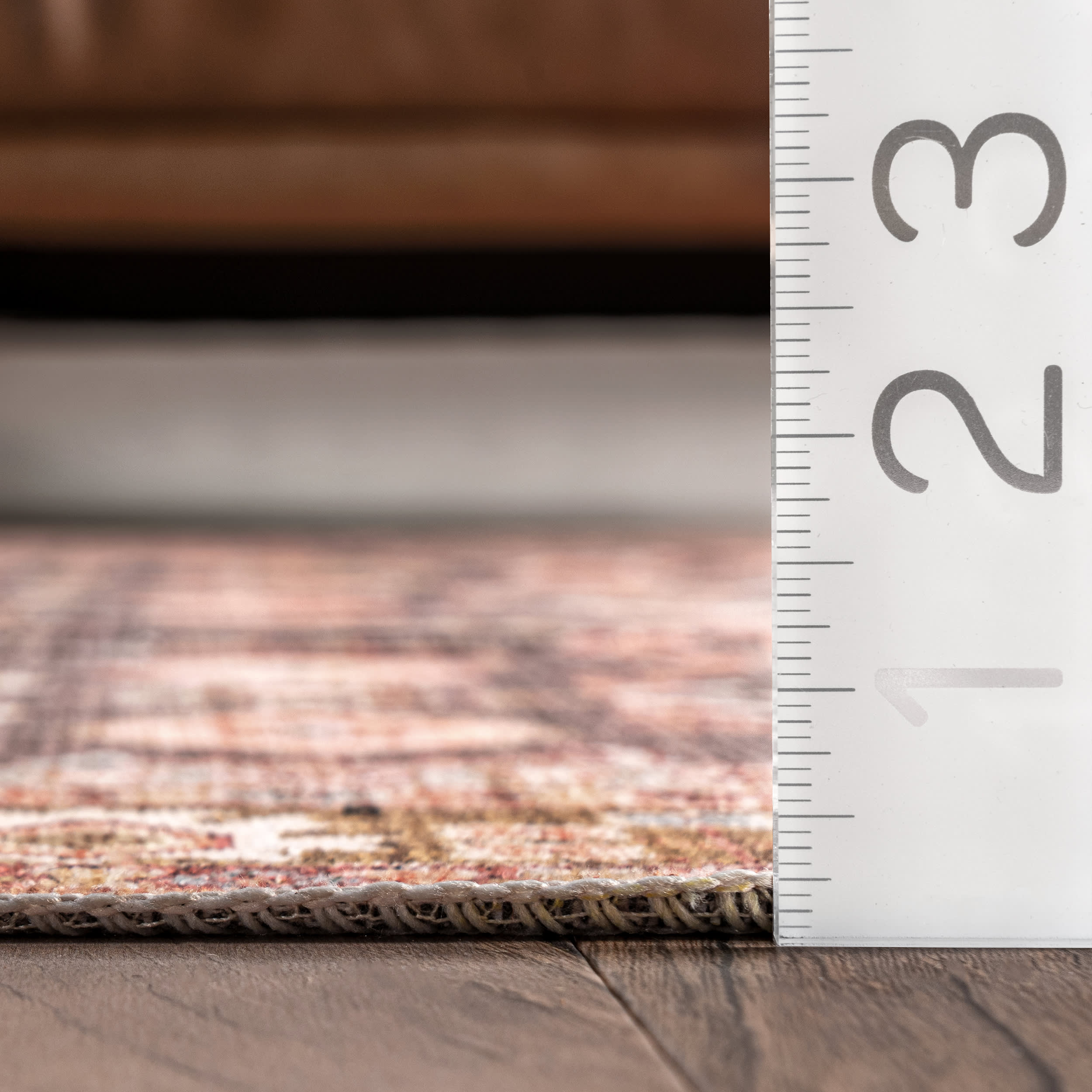Claire Washable Floral Area Rug in Brown - Soft Non-Slip Indoor Floor Mat for Living Room, Bedroom & Dining Area