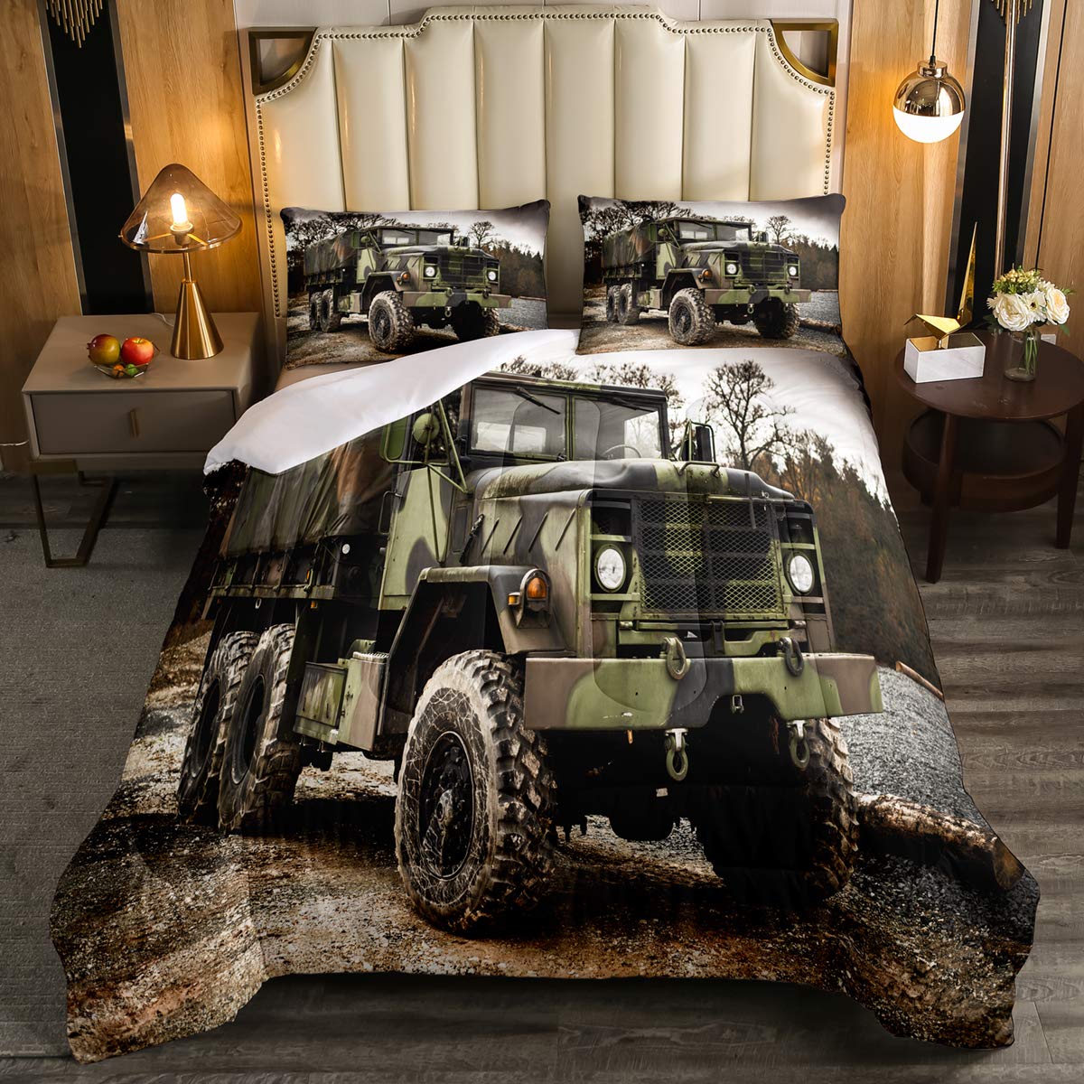 Military Camo Comforter Set - Full Size Green Camouflage Bedding with 1 Comforter & 2 Pillowcases - Perfect for Hunting, Camping & Outdoor Adventures