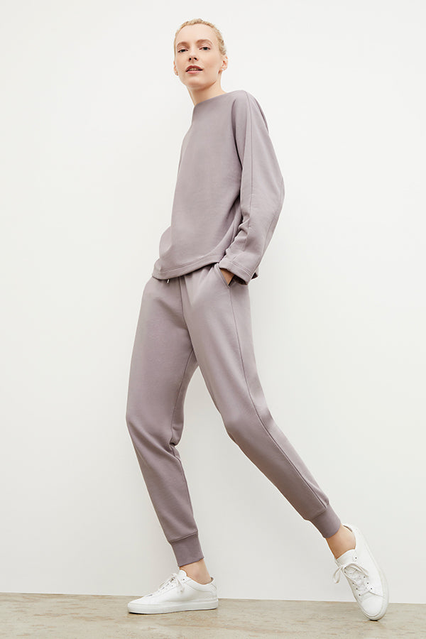 Joni Jogger French Terry Sweatpants for Women - Soft Wisteria Purple Lounge Pants | Perfect for Yoga, Running, and Relaxing at Home
