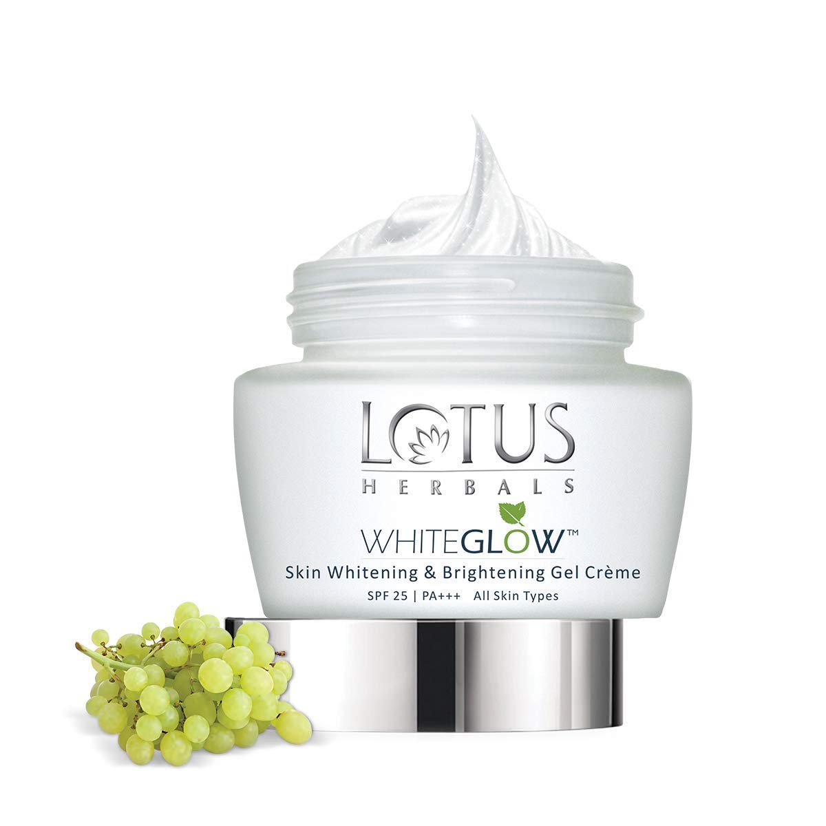 Lotus Herbals WhiteGlow Skin Whitening & Brightening Gel Cream with SPF 25 | 40g Face Moisturizer for All Skin Types | Daily Sun Protection & Glowing Skin Care