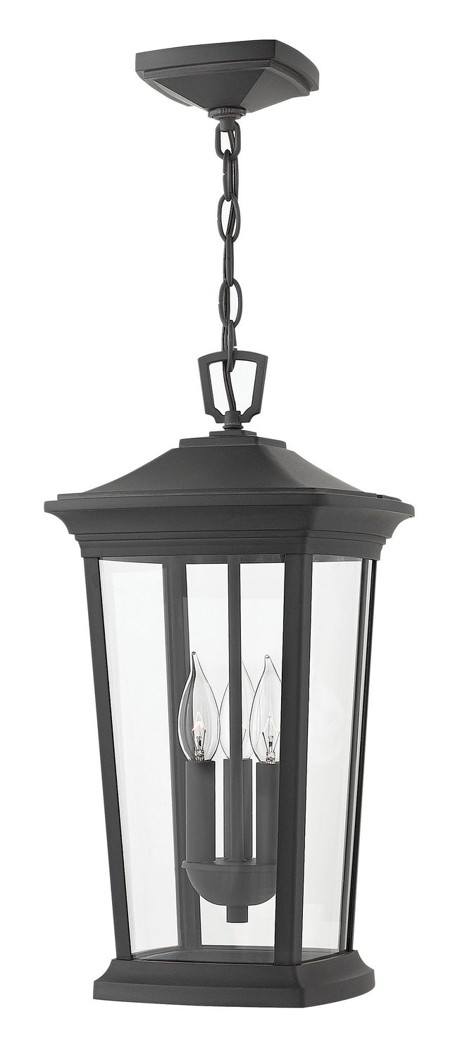 Bromley LED Hanging Lantern - Museum Black Finish - Outdoor/Indoor Lighting for Patio, Porch, Garden & Entryway