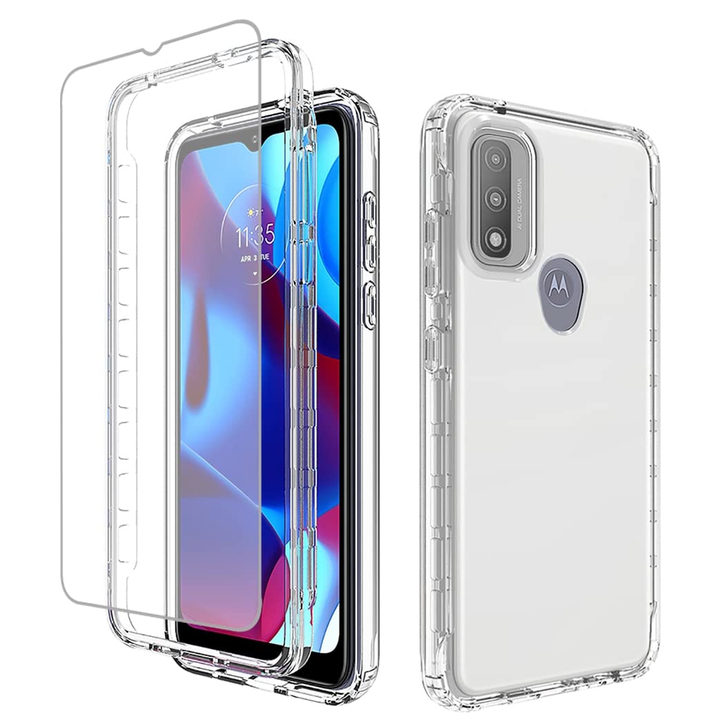 **Moto G Pure Case 2021 - Clear Full Body Protective Hard PC Shell with Tempered Glass Screen Protector | Shockproof & Scratch-Resistant Cover for Motorola Moto G Pure (2021) | Perfect for Everyday Use, Travel & Outdoor Activities**
